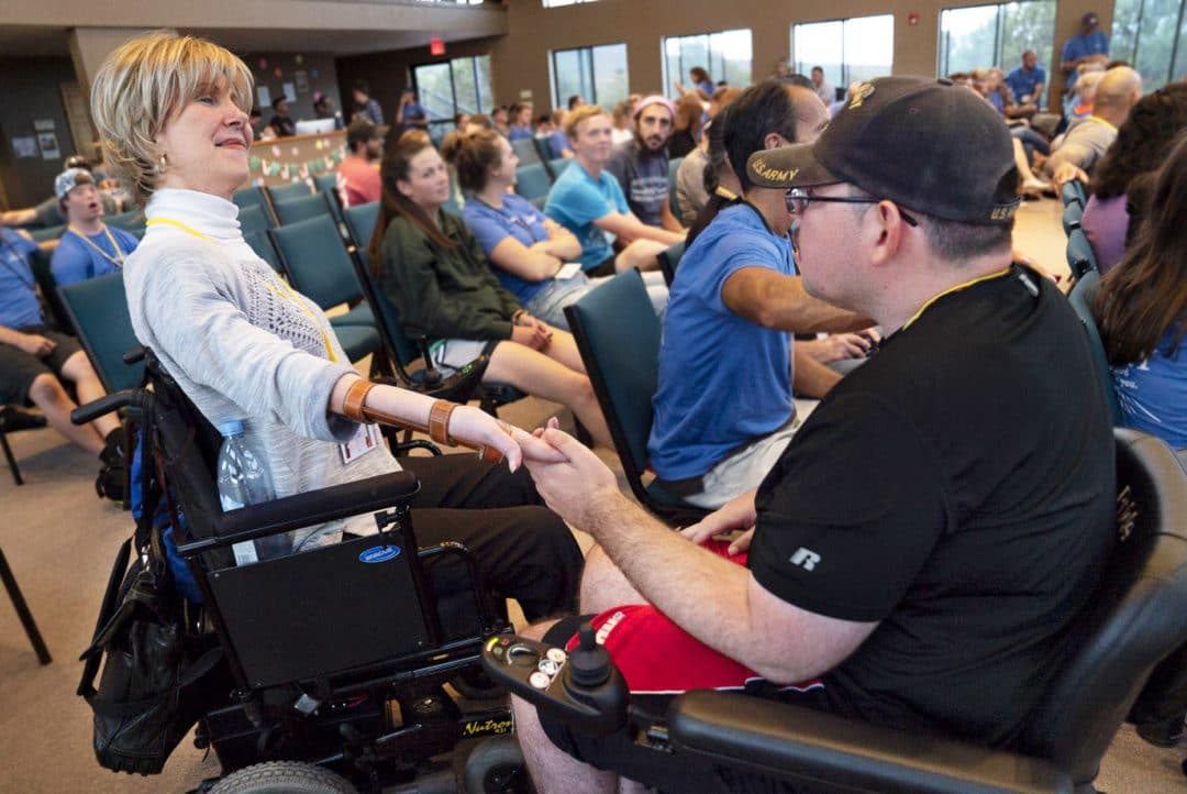 Joni and a camper at Family Retreat