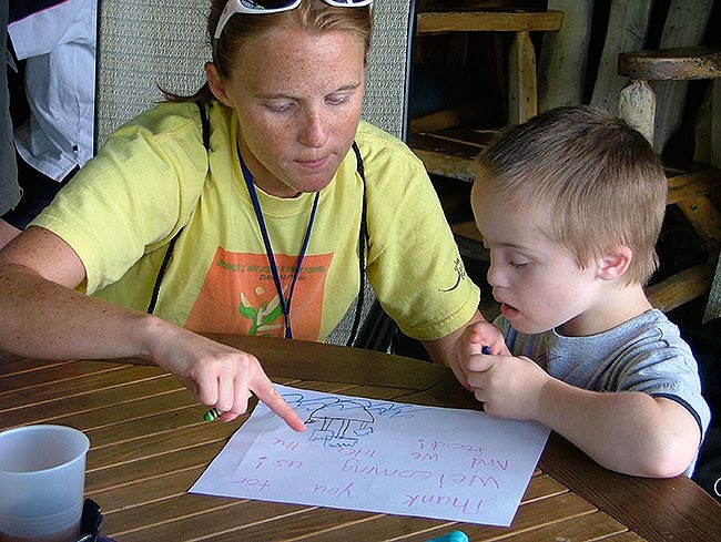 Tongue Twister STM and child at Family Retreat