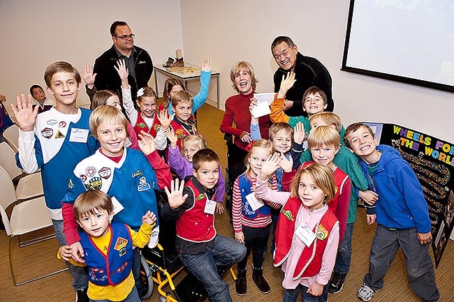 joni and ken with a group of awana kids