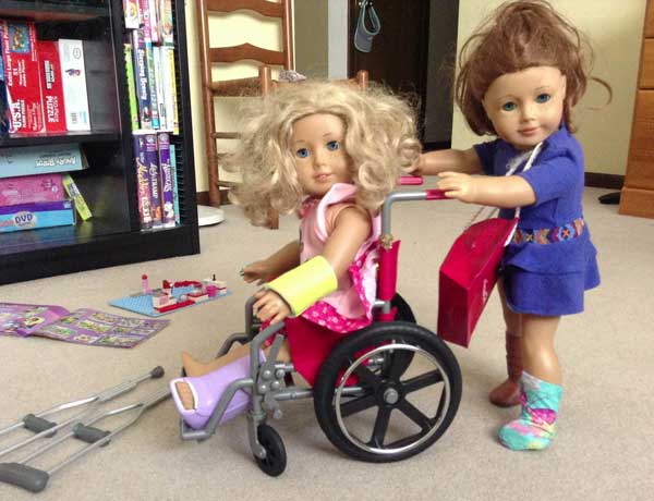 american girl wheelchair and crutches