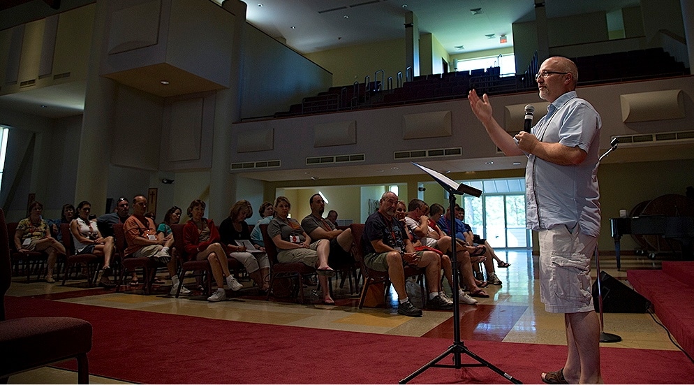 Camp Pastor speaking at Family Retreat Camp Pastor speaking at Family Retreat