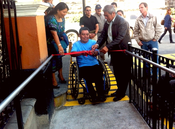 Cutting the ribbon at the Municipal Building Cutting the ribbon at the Municipal Building