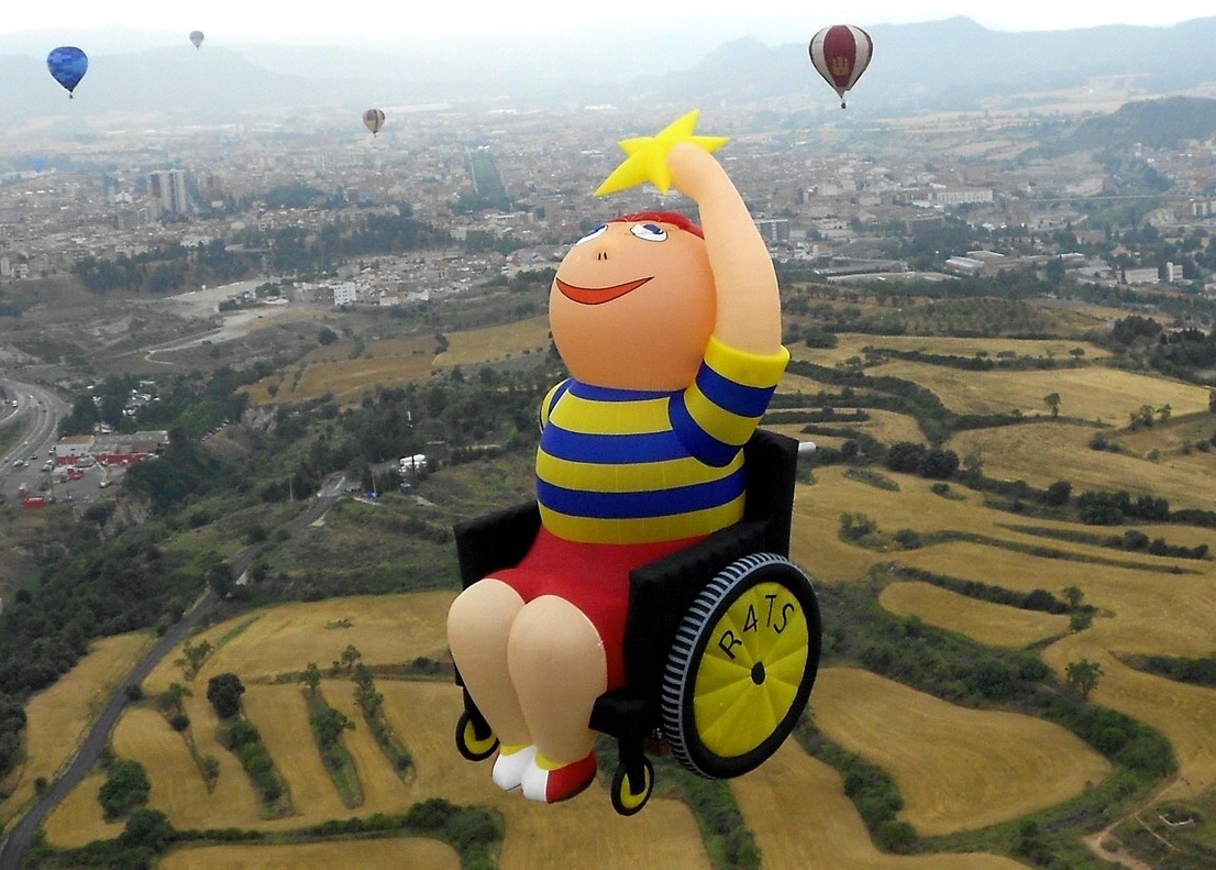 hot air balloon of a child in a wheelchair
