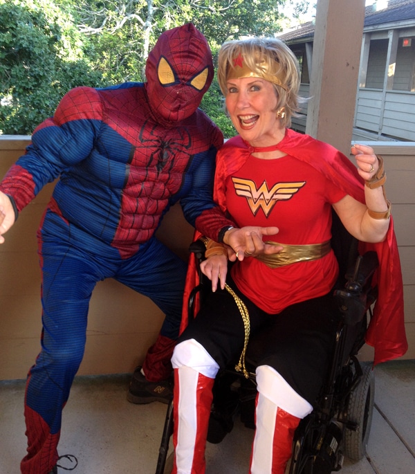 Superhero Night Joni and Ken dressed as superheroes