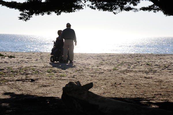 joni and ken looking at the horizon of the ocean