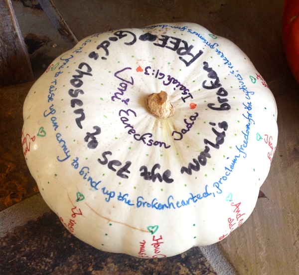 Pumpkin featuring encouraging Bible verses Pumpkin featuring encouraging Bible verses