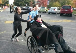 Lynn participating in the 5K Lynn participating in the 5K