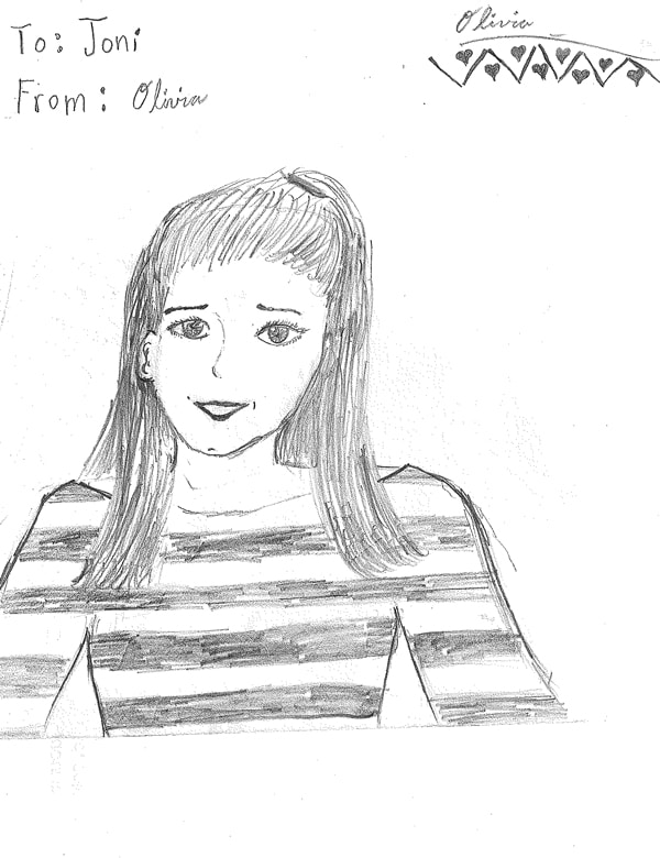 self portrait drawing by olivia