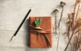 A journal wrapped in leather