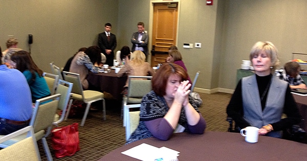 joni praying with people at true women conference