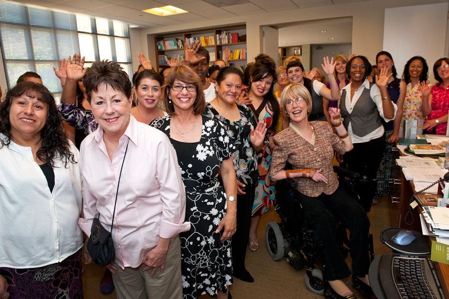 group of girls with joni in joni's office