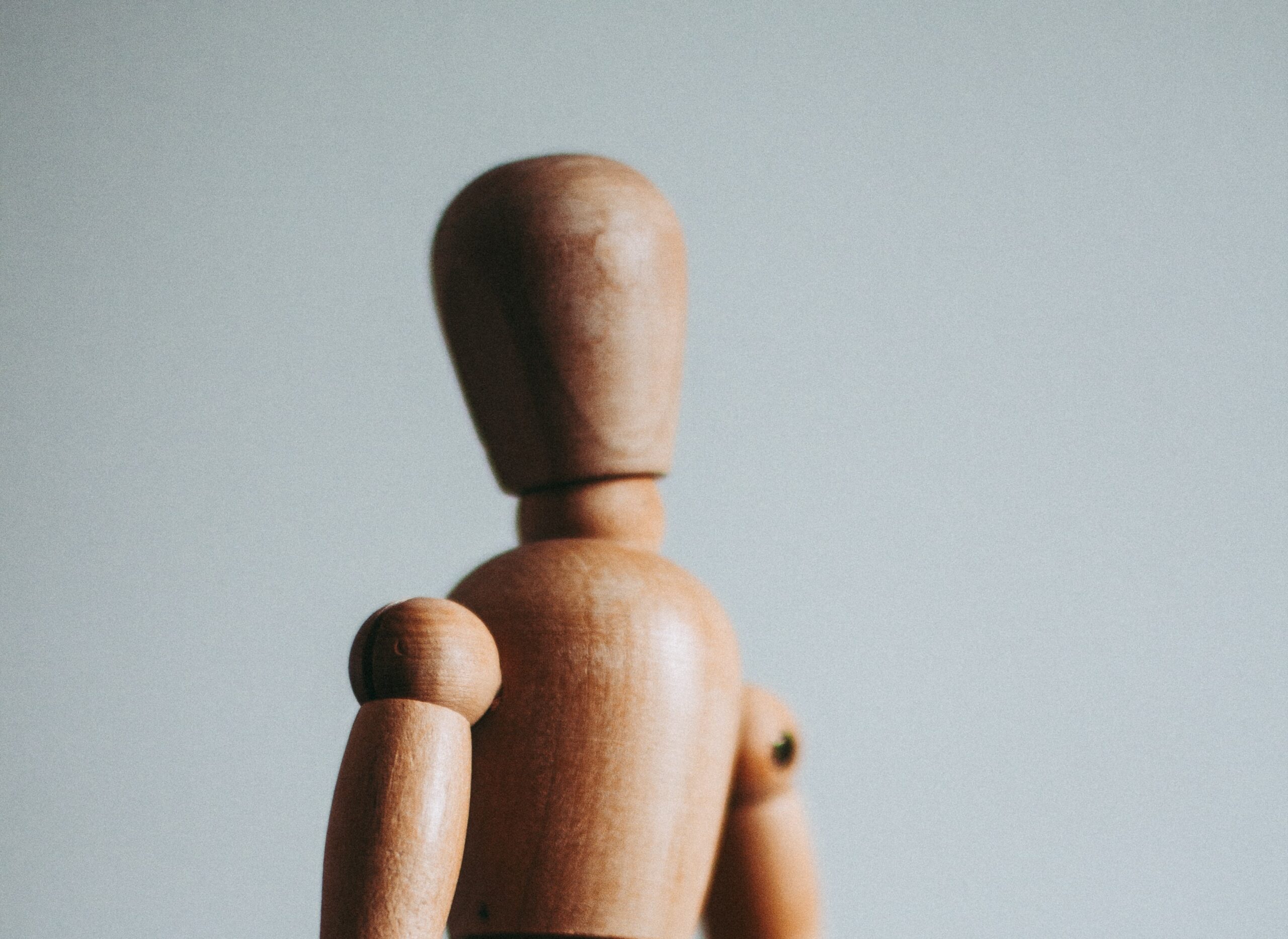 Close up of a little wooden model.