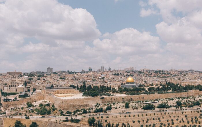 The view from above the city of Jerusalem.