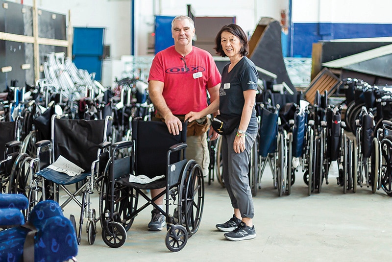 Volunteers at a Wheels for the World outreach