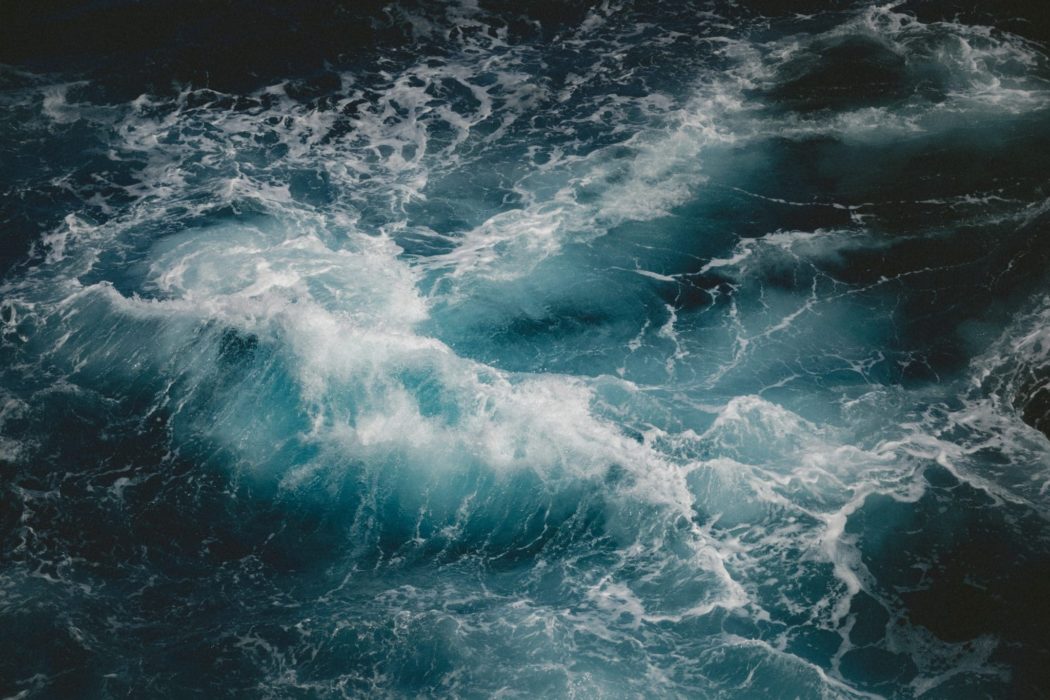 Rough ocean waves.