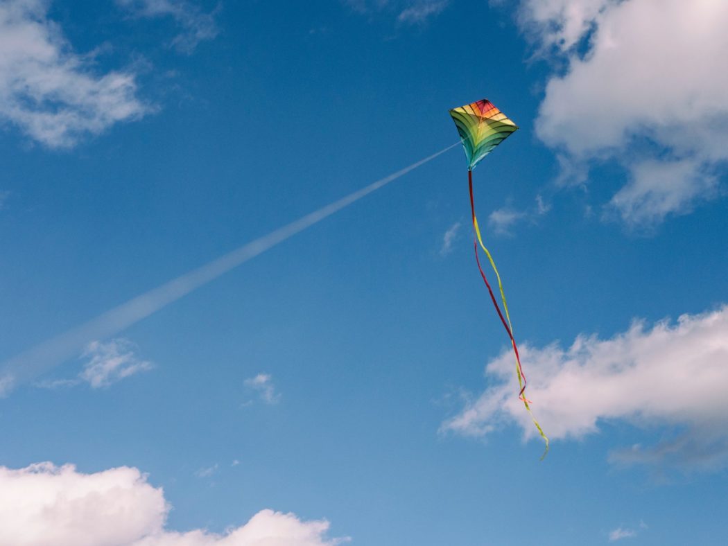 A kite flying in the sky.