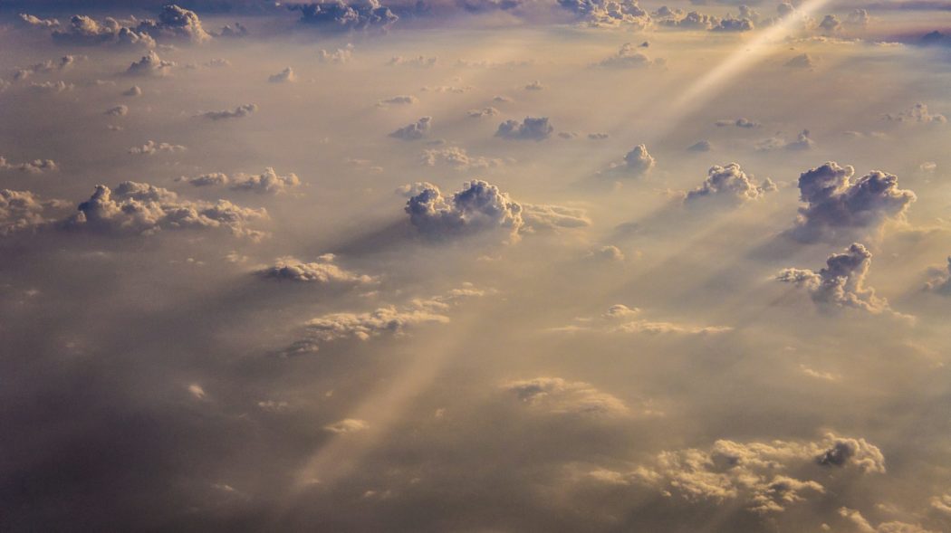 A sky full of fluffy clouds.