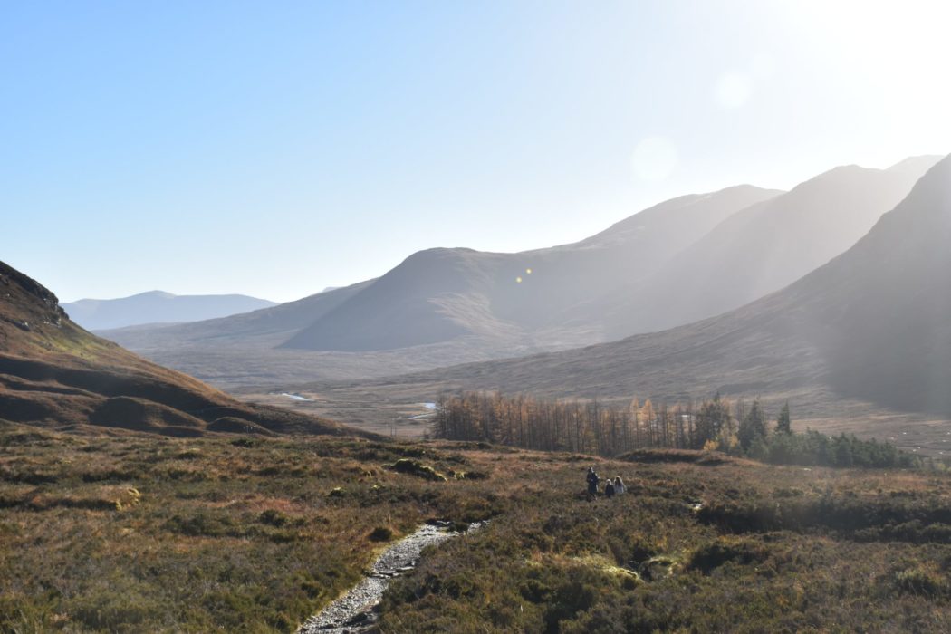 A scenic view of mountains and a valley.