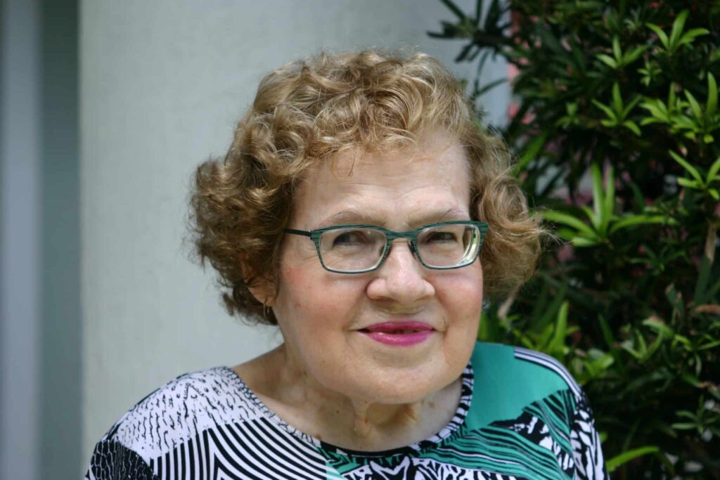 A close up of Angela Muir Van Etten.