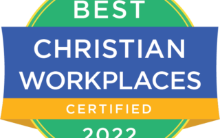 Digital merit badge for Best Christian Workplaces Certified 2022.