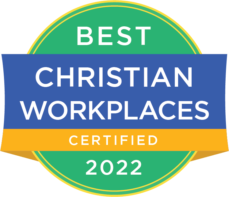 Digital merit badge for Best Christian Workplaces Certified 2022.