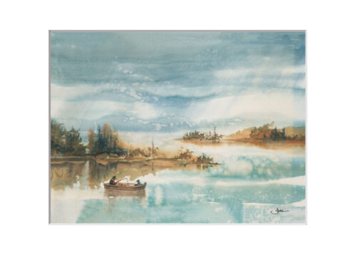 Joni's artwork, "Fishing on the Lake"