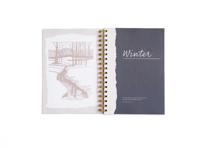 A winter scene marks the beginning of Winter in the 2024 Planner