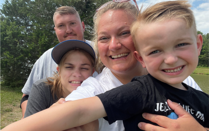 Maribeth, her husband Chris and their two children.