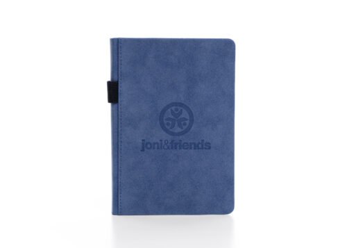 Blue suede notebook cover