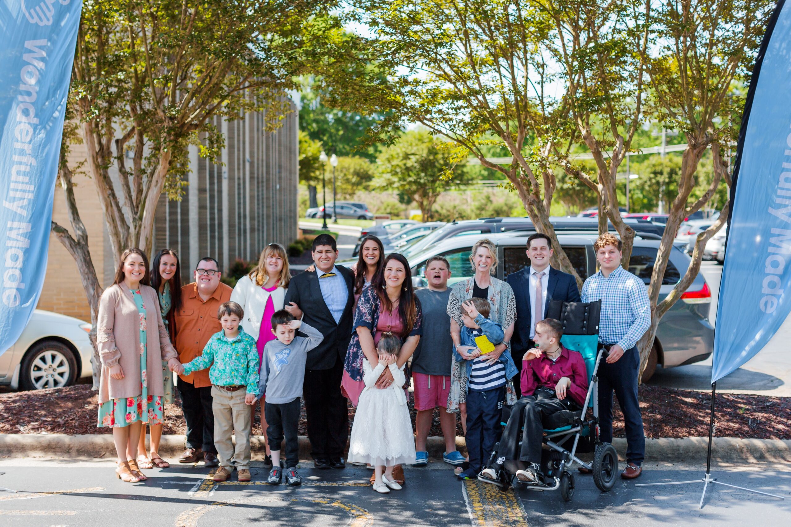A group photo of Lauren and families from the disability ministry.