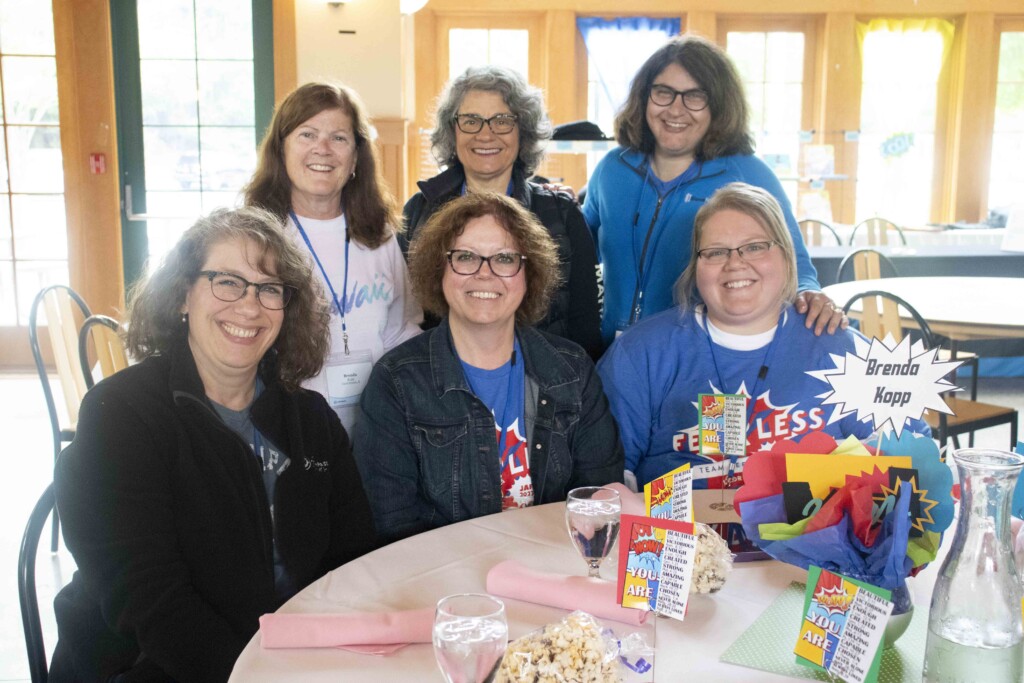 Shauna with a group of women during the Family Retreat.