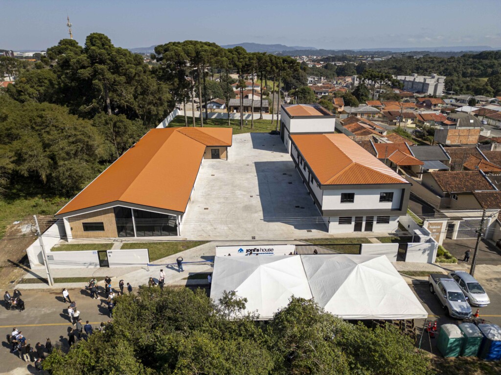 Top view of the three buildings of Joni's House Brazil.