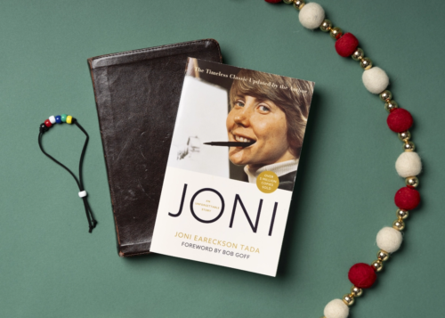 Evangelism Kit with a Gospel bracelet, Joni Book, surrounded by an ornament