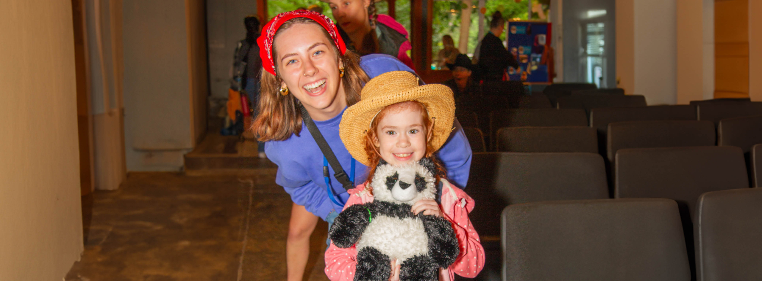 A volunteer and camper at Family Retreat