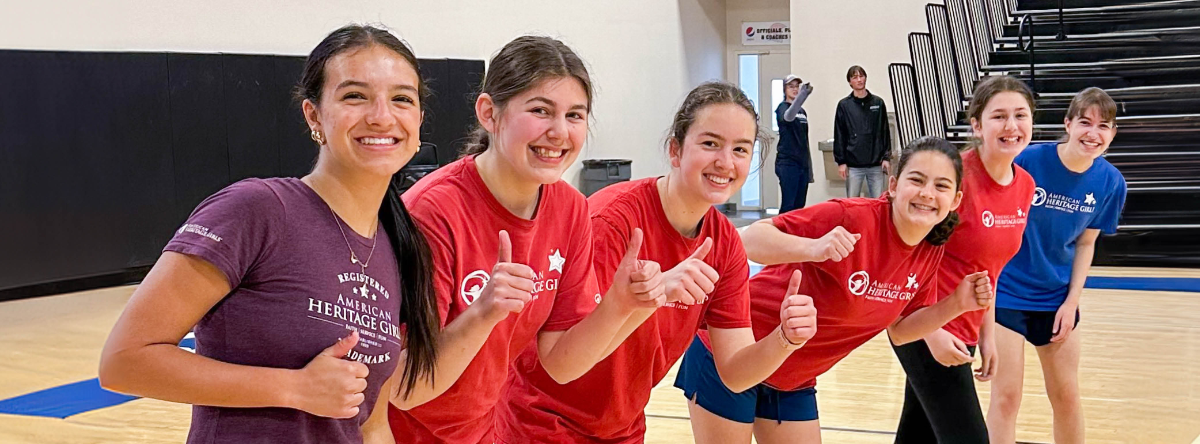 Dodgeball tournament, Girls pose for a photo