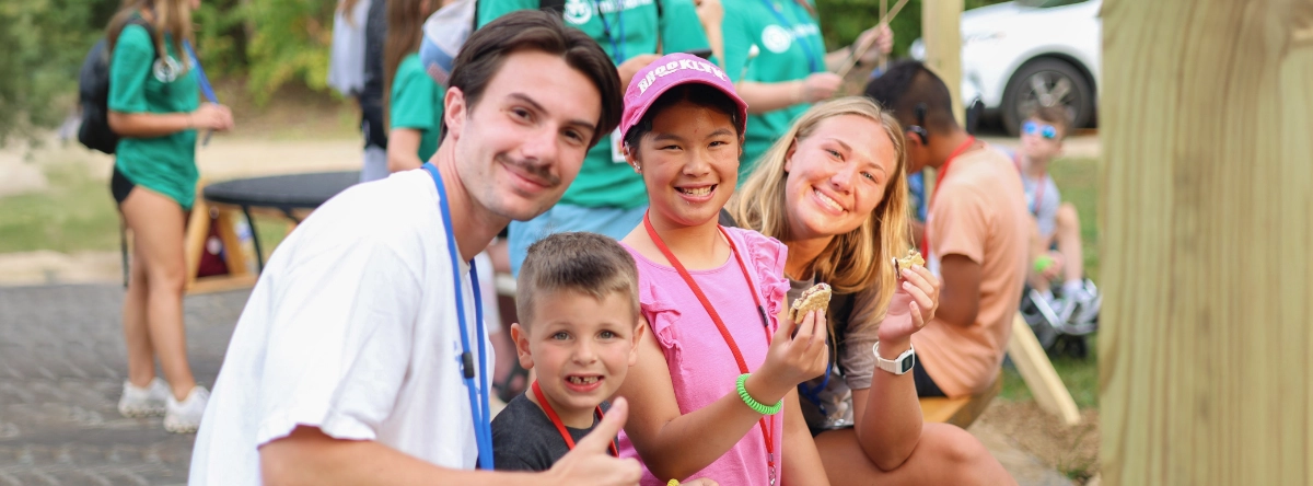 Campers and volunteer at Family Retreat!