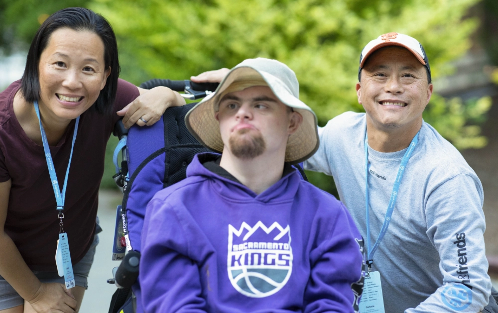 Campers pose for a photo at Family Retreat