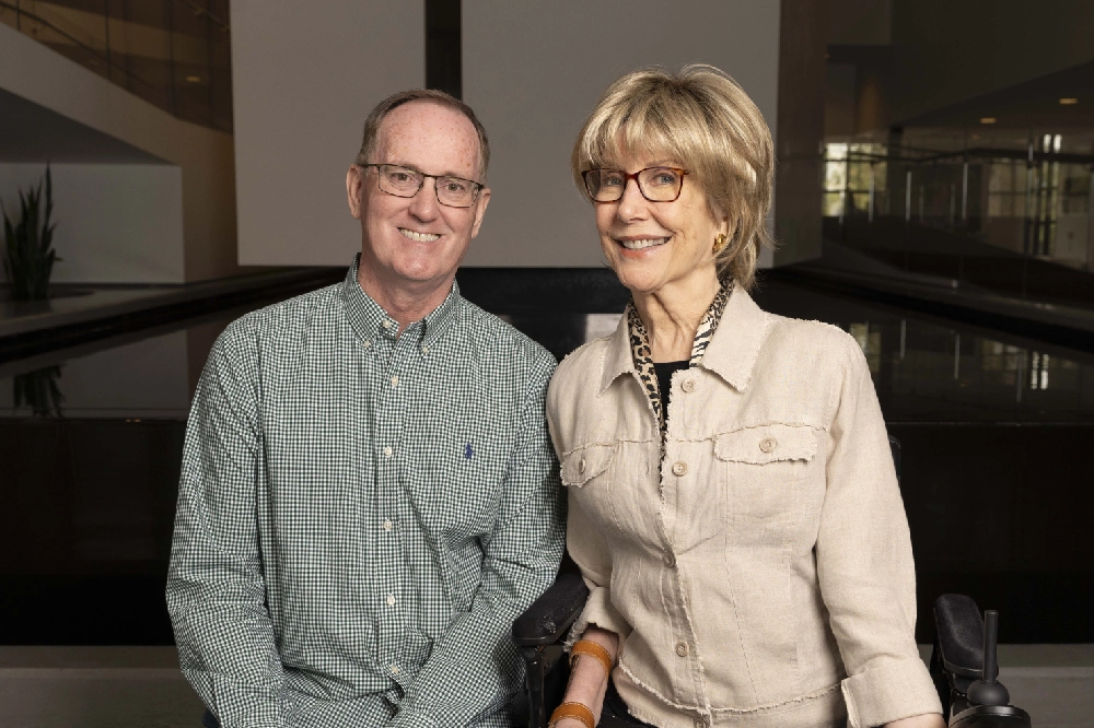 Dana Schroeder and Joni pose for a photo