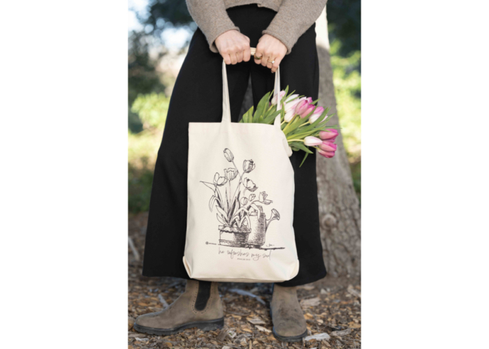 Floral Canvas Tote Bag
