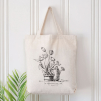 Floral Canvas Tote Bag