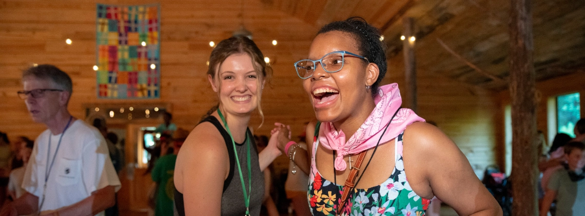Campers pose for a photo at Family Retreat