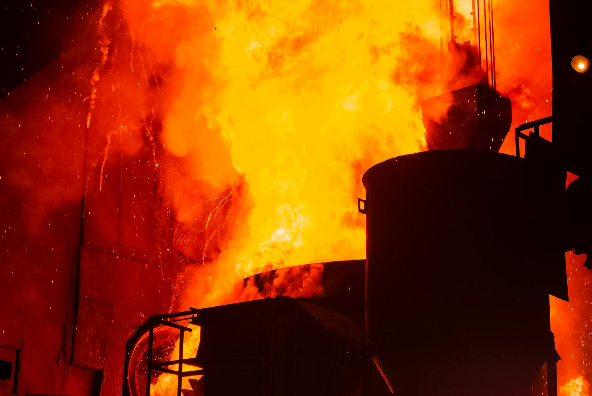A photo of flames in a fireplace