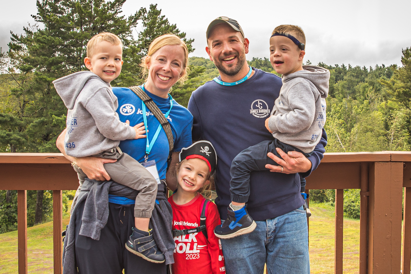 A close-up family picture of James, Amber, and their children Jacob, Abigail, and Luke.