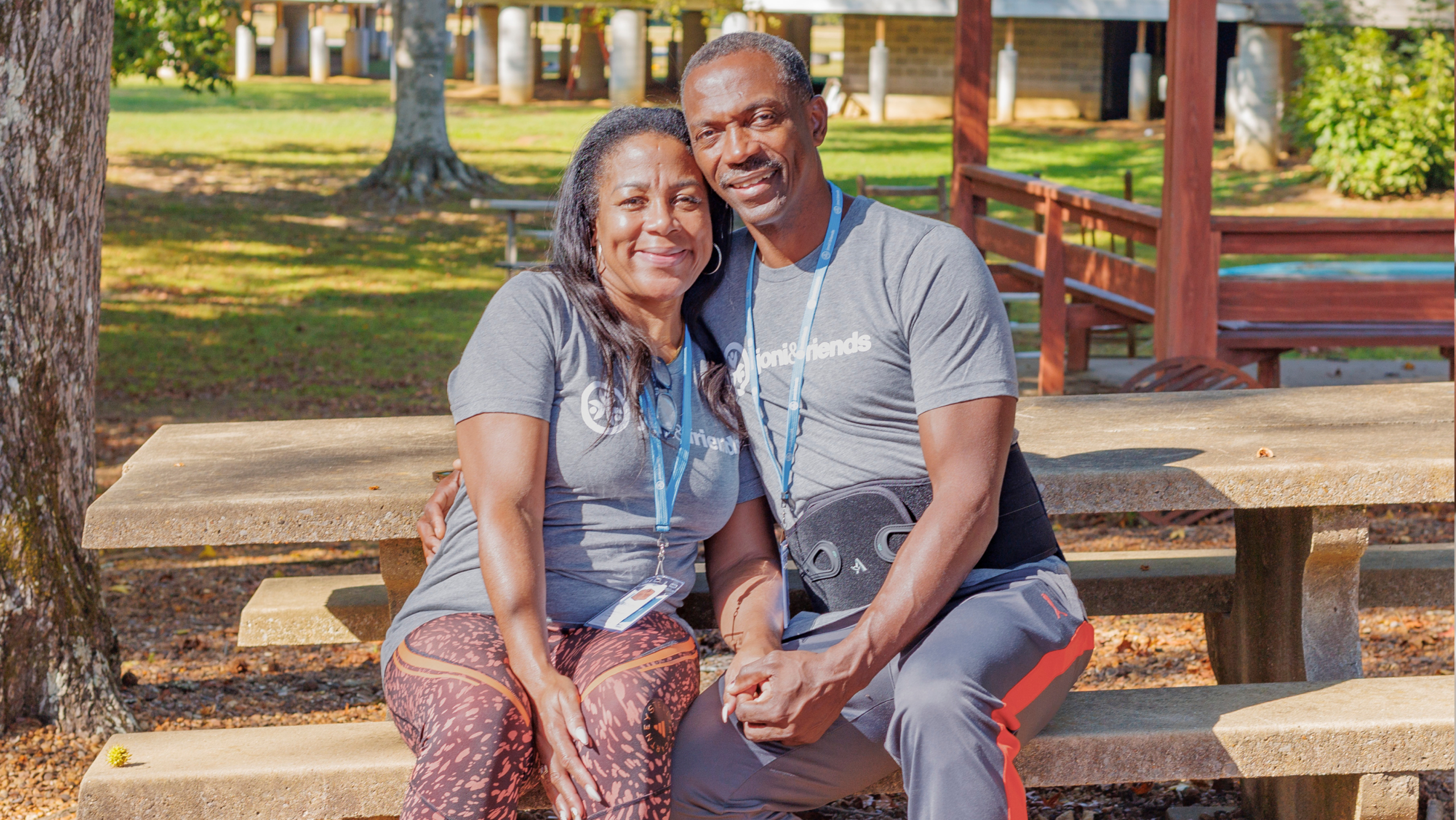 A couple poses for a photo at a Marriage Getaway