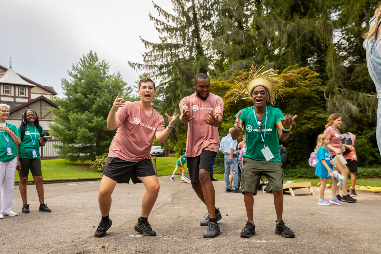Joe dancing with his buddies during the family dance party.