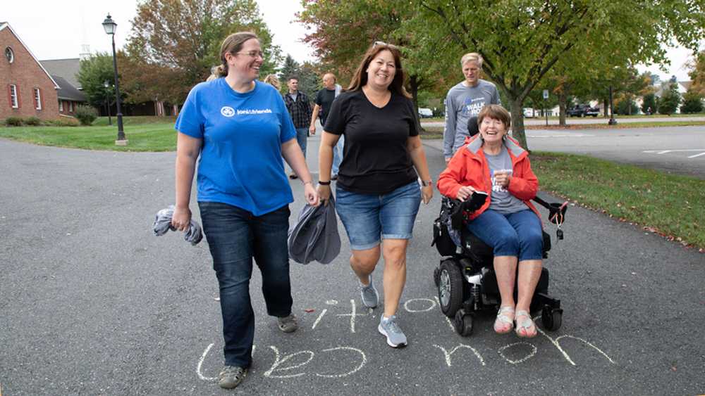 A group of people participating in a Walk 'N' Roll
