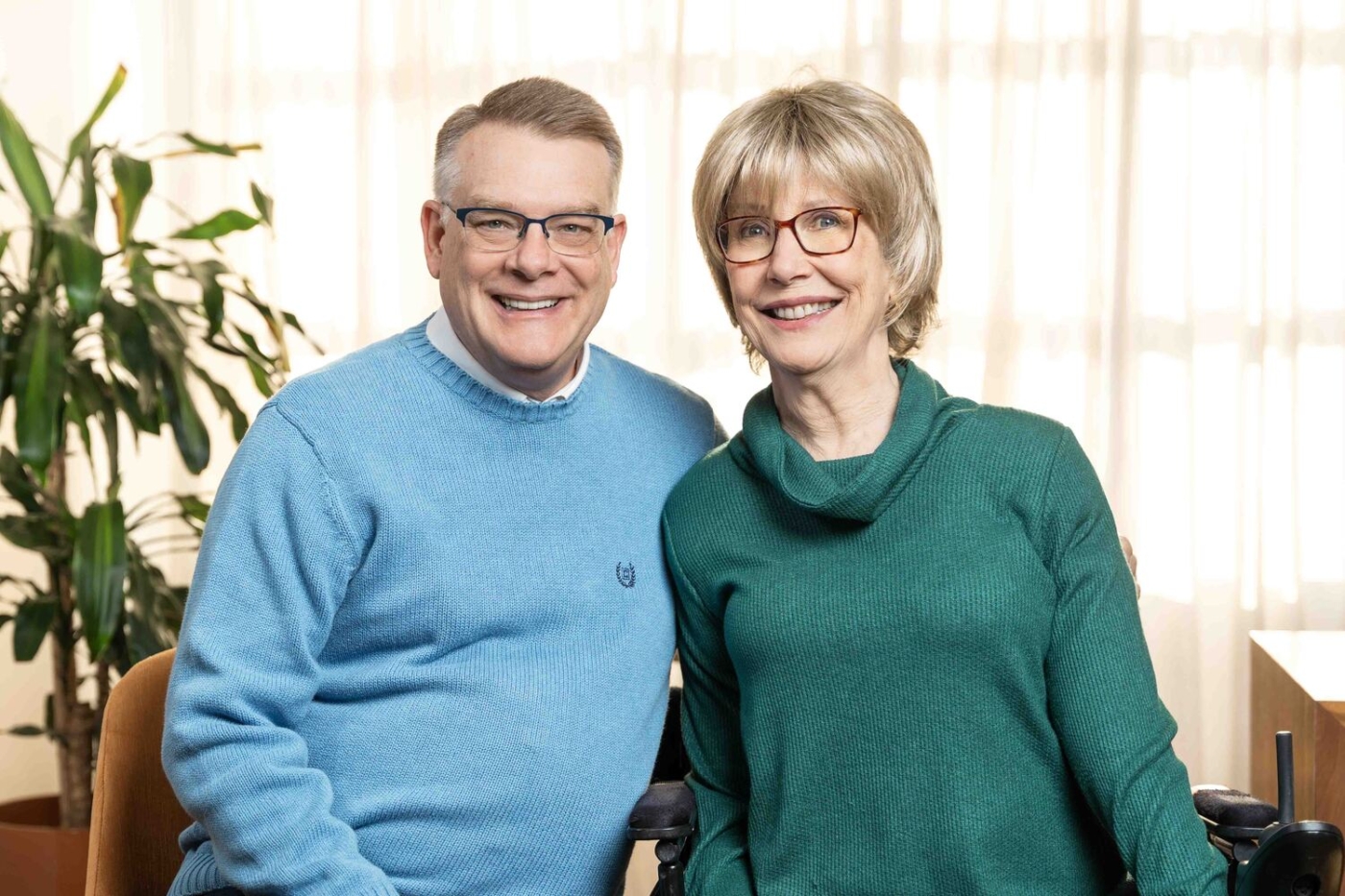 Shawn and Joni smiling for the camera.