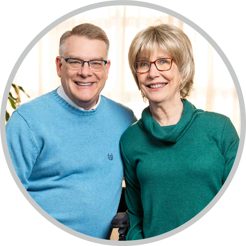 Shawn and Joni smiling for the camera.