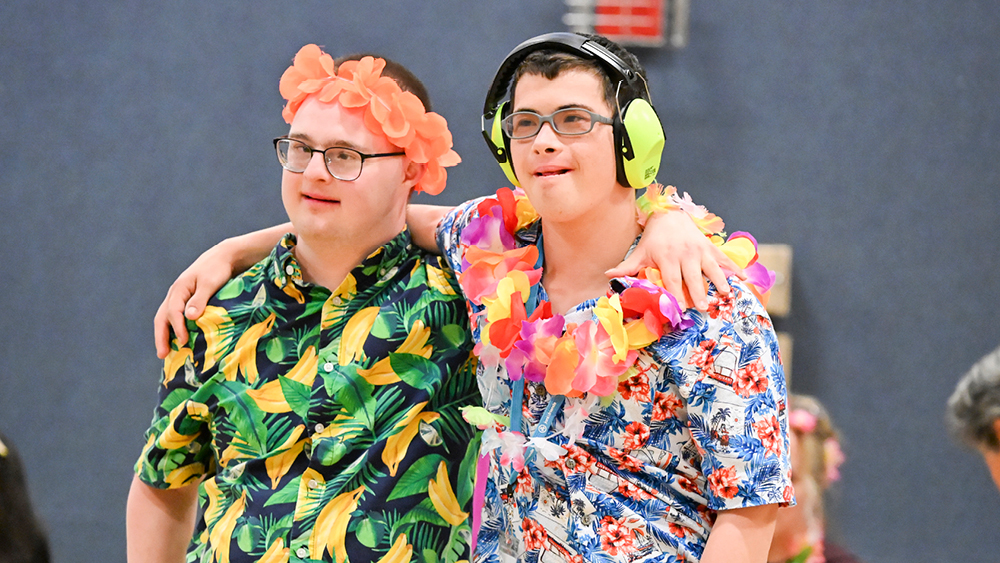 Campers pose for a photo at Family Retreat