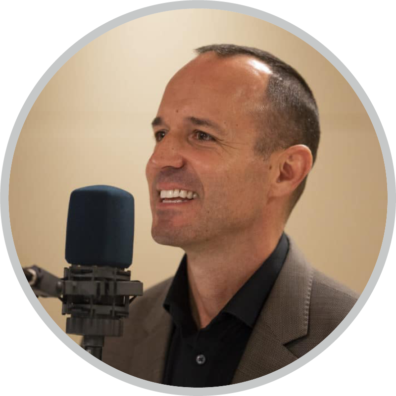 Jimmy Pena in front of the microphone.